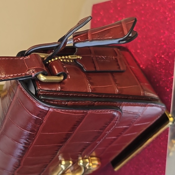 🎉HP🎉Coach 🤎NWT🤎 Croc Studio Shoulder Purse - STUNNING!🤎🤎🤎 - Picture 10 of 15